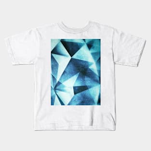 Abstract geometric triangle pattern ( Carol Cubism Style) in ice silver - gray Kids T-Shirt